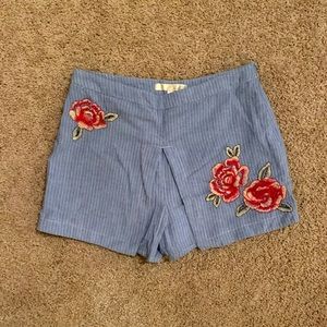 JOA Split-front Pin-striped Rose Skort /Short